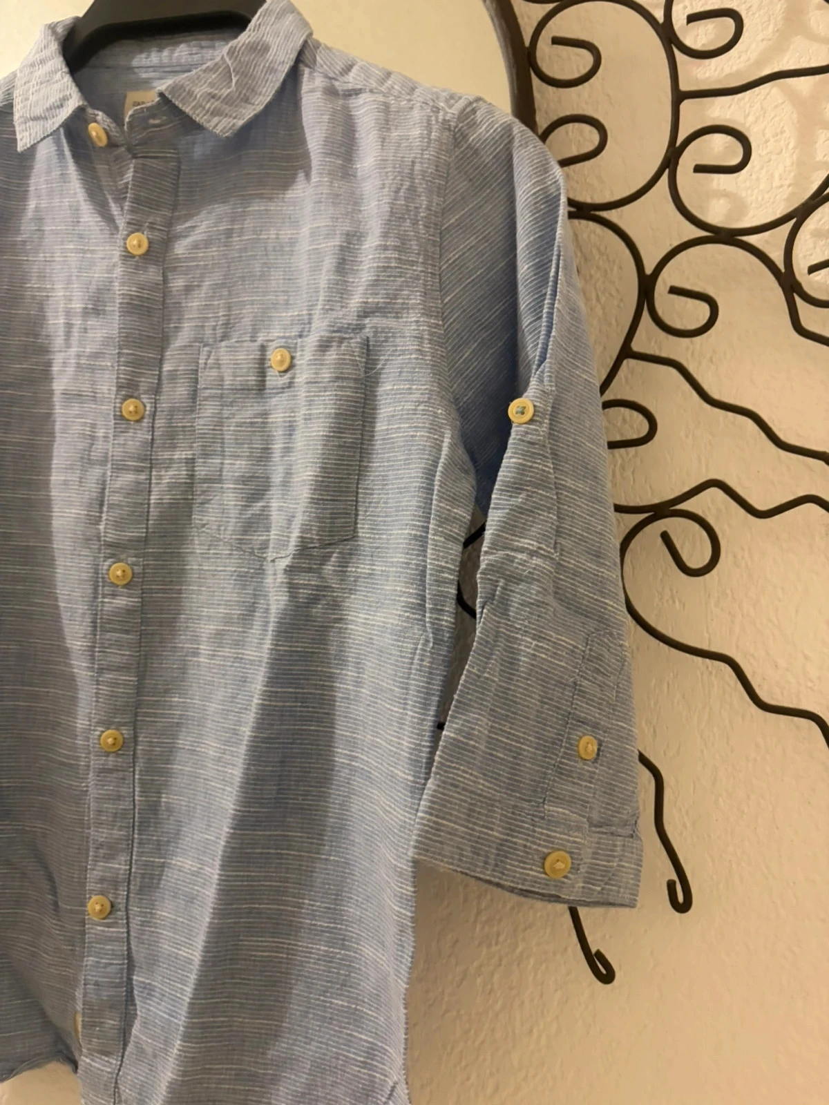 Camisa com Listras Finas Azul Lavanda Zara Boys – Estilo Aventureiro Chique – Tamanho 8 Anos (128 cm) – photo 4